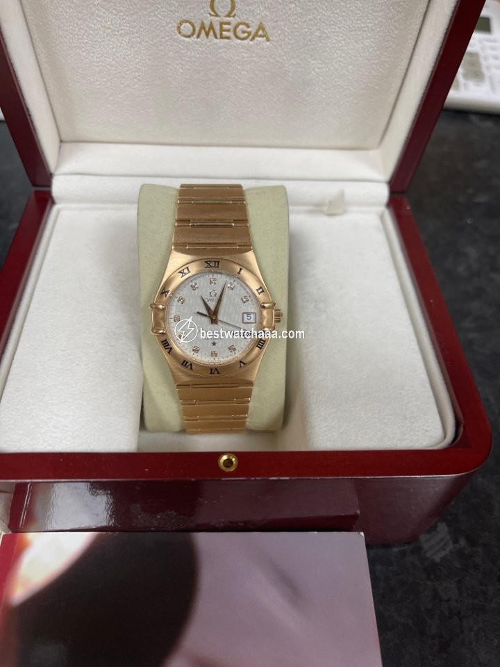 IMG_9085 Omega Constellation Quartz Mens watch Unisex Quartz Rose gold 123.53.35.60.52.001 Replica 2