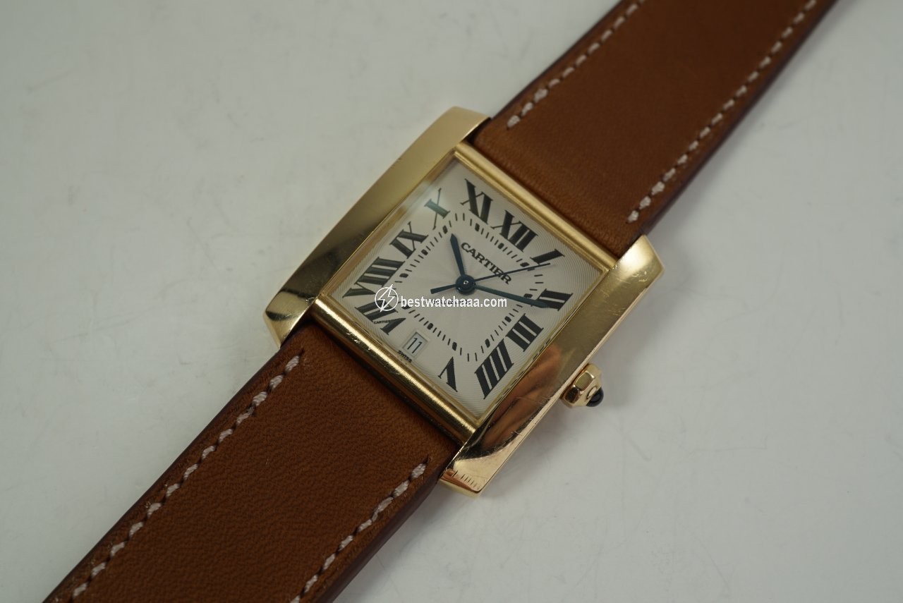 IMG_9085 Cartier Tank Francaise Mens watch Unisex Automatic Yellow gold 1840 Replica 2