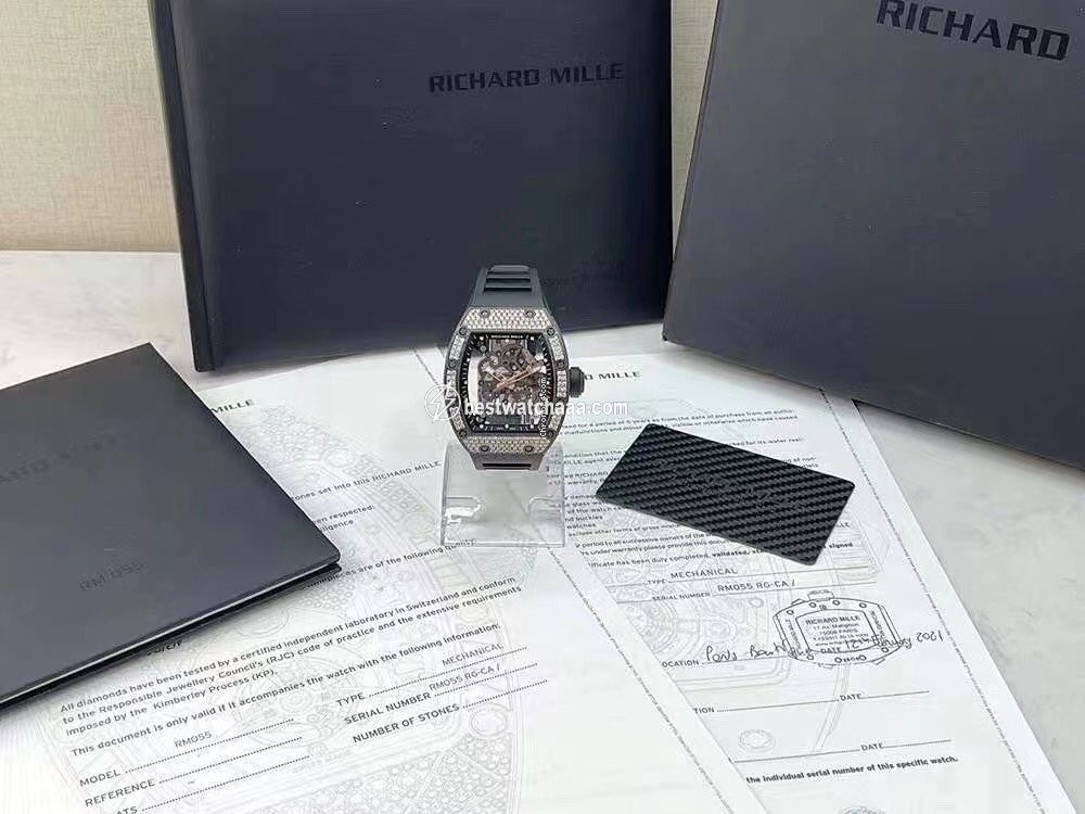 IMG_9085 Richard Mille RM 055 Mens watch Unisex Automatic Carbon RM 055 Bubba Watson Ntpt Dark Legend Replica 2