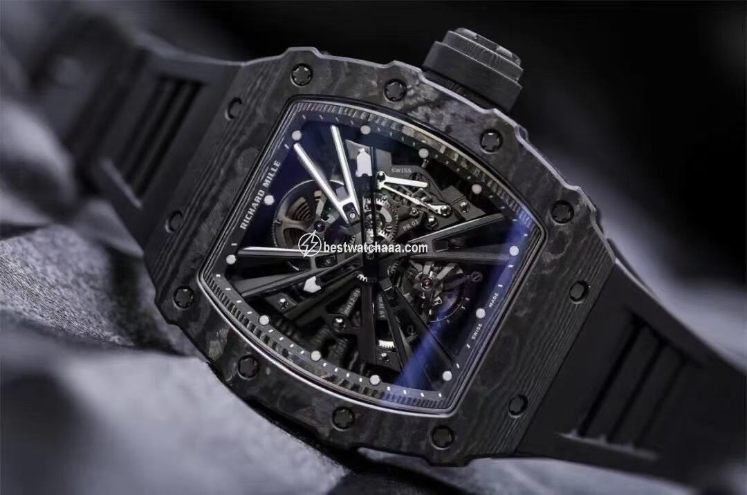 IMG_9085 Richard Mille Mens watch Unisex Automatic Carbon Richard Mille Tourbillon Black Quartz Tpt RM 12-01 Replica 2
