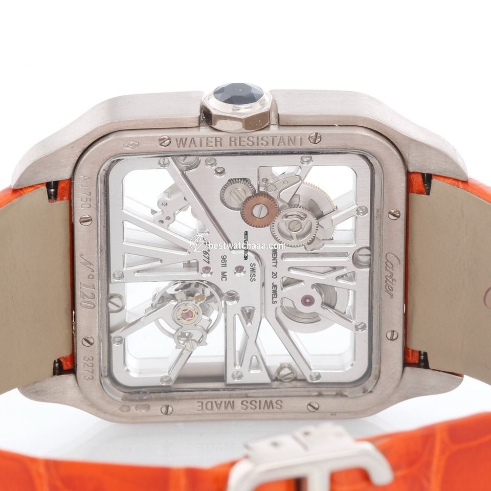 IMG_9085 Cartier Santos Dumont Mens watch Unisex White gold W2020033 Replica 2
