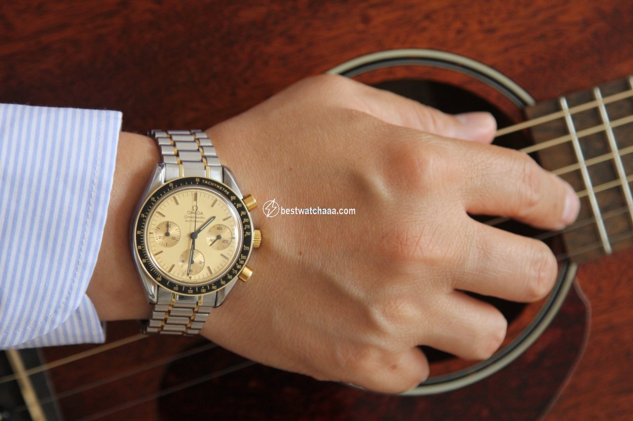 IMG_9085 Omega Speedmaster Mens watch Unisex Automatic Gold Steel 3310.10 Replica 2