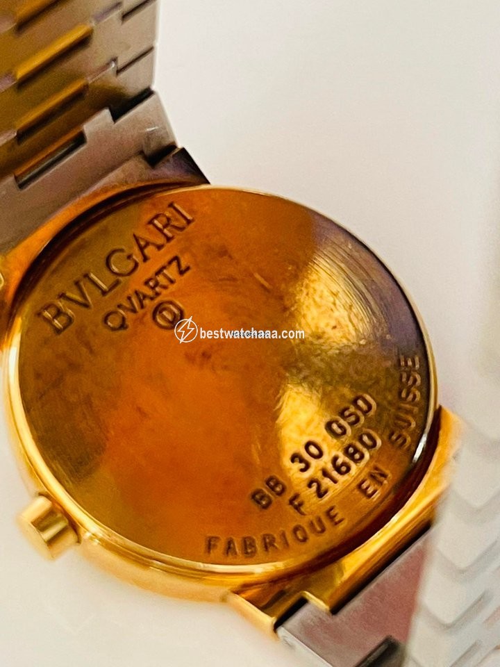 IMG_9085 Bulgari Mens watch Unisex Quartz Yellow gold F21680 Replica 2