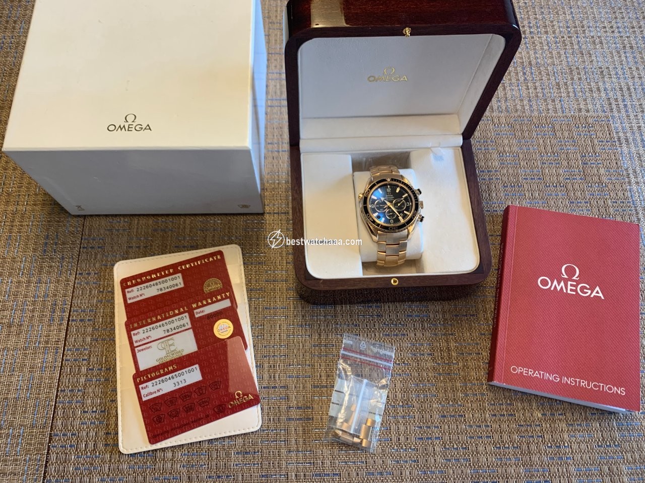 IMG_9085 Omega Seamaster Planet Ocean Chronograph Mens watch Unisex Automatic Rose gold 222.60.46.50.01.001 Replica 2