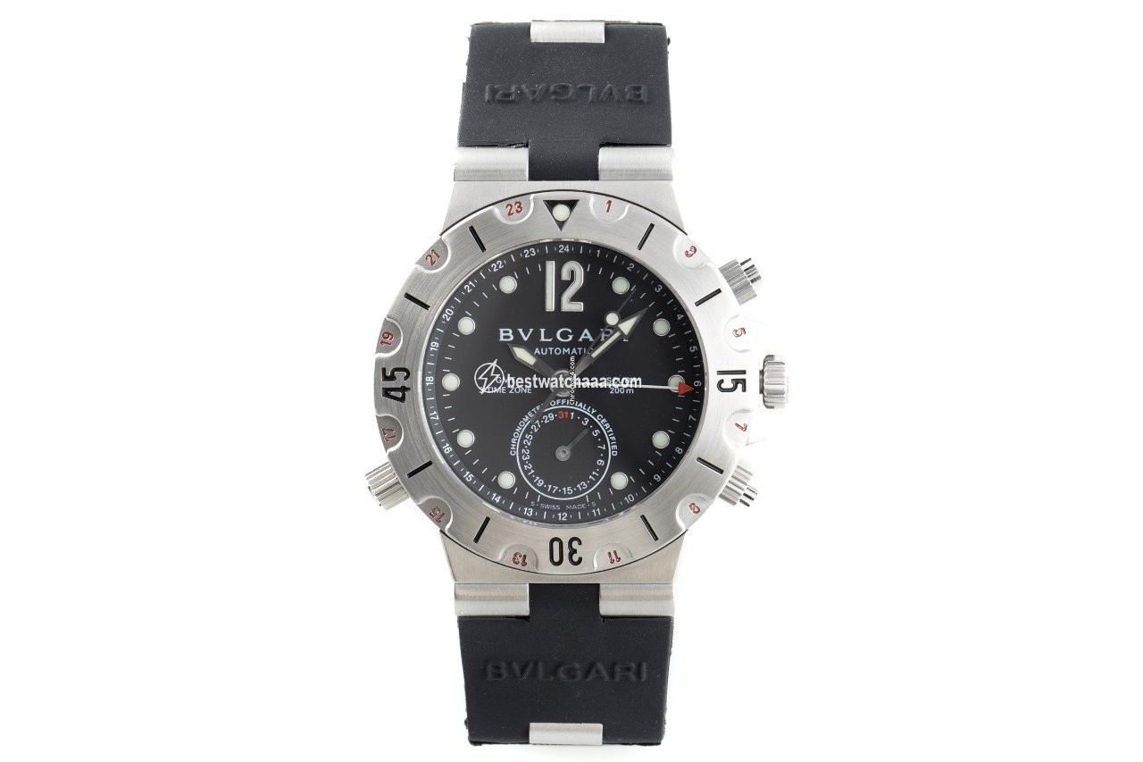 IMG_9085 Bulgari Diagono Mens watch Unisex Automatic Steel SD 38S GMT Replica 2