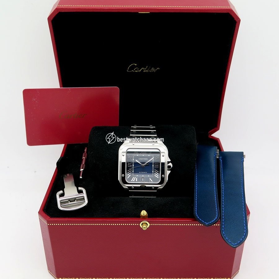 IMG_9085 Cartier Santos Mens watch Unisex Automatic Steel WSSA0013 Replica 2