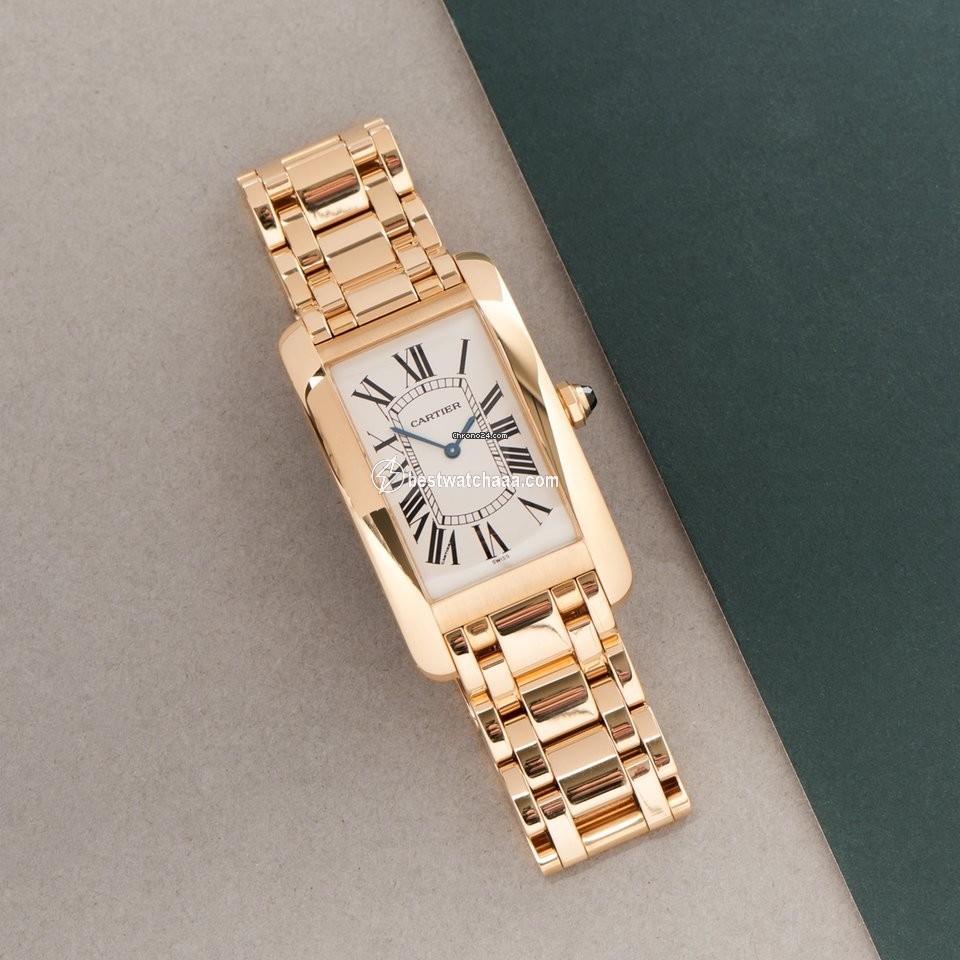 IMG_9085 Cartier Tank Americaine Mens watch Unisex Manual winding Yellow gold 1735 Replica 2