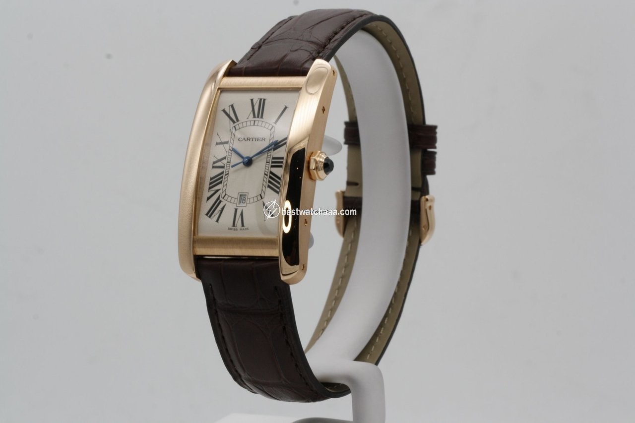 IMG_9085 Cartier Tank Americaine Mens watch Unisex Automatic Rose gold 2505 Replica 2