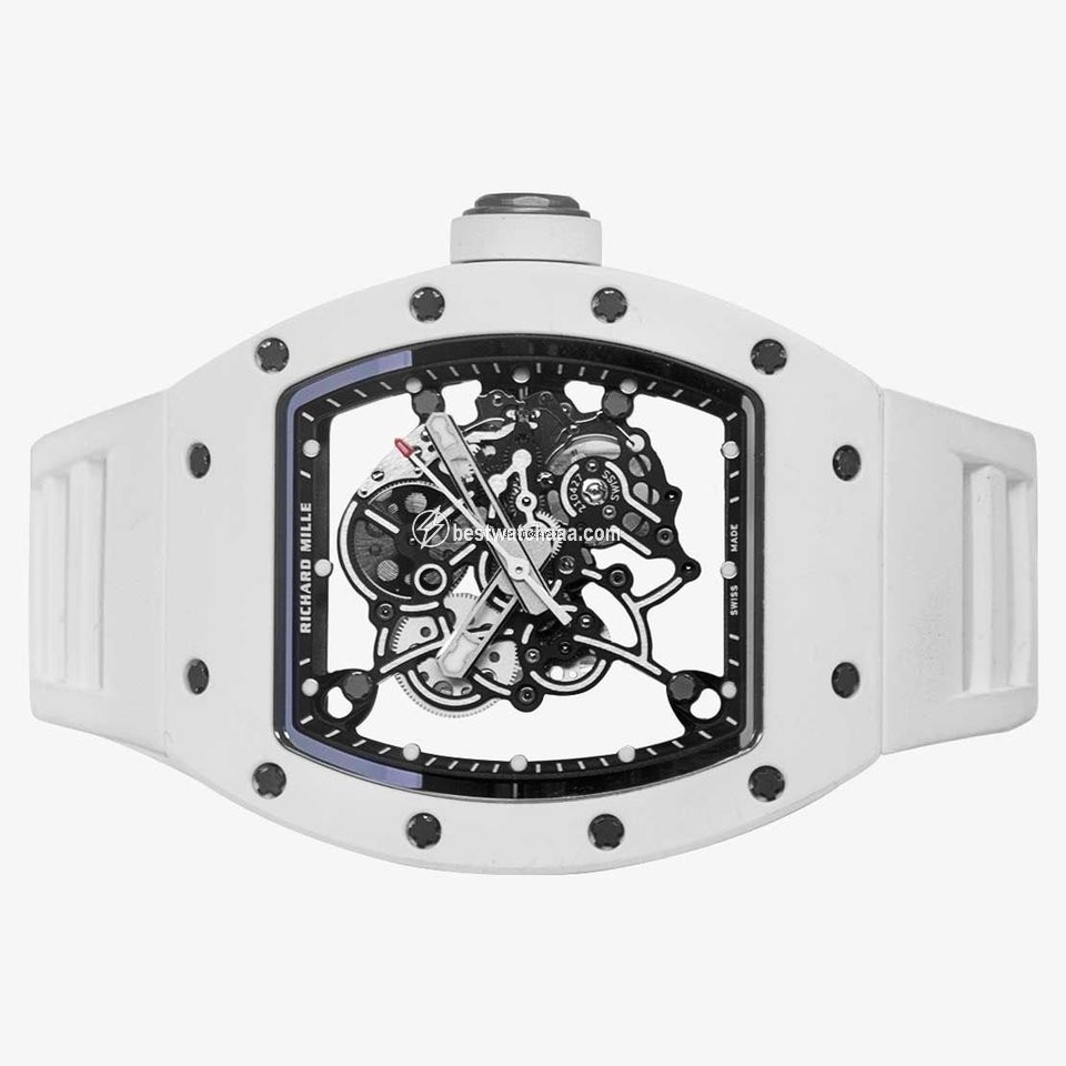 IMG_9085 Richard Mille RM 055 Mens watch Unisex Manual winding Ceramic RM055 TI White Edition Replica 2