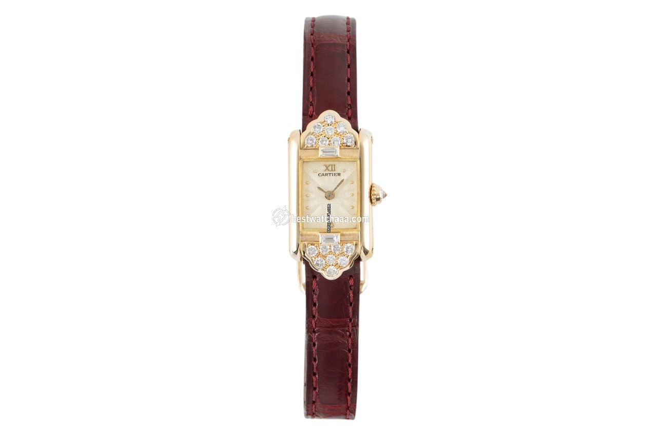 IMG_9085 Cartier Tank Womens watch Quartz Yellow gold 1361 Replica 2
