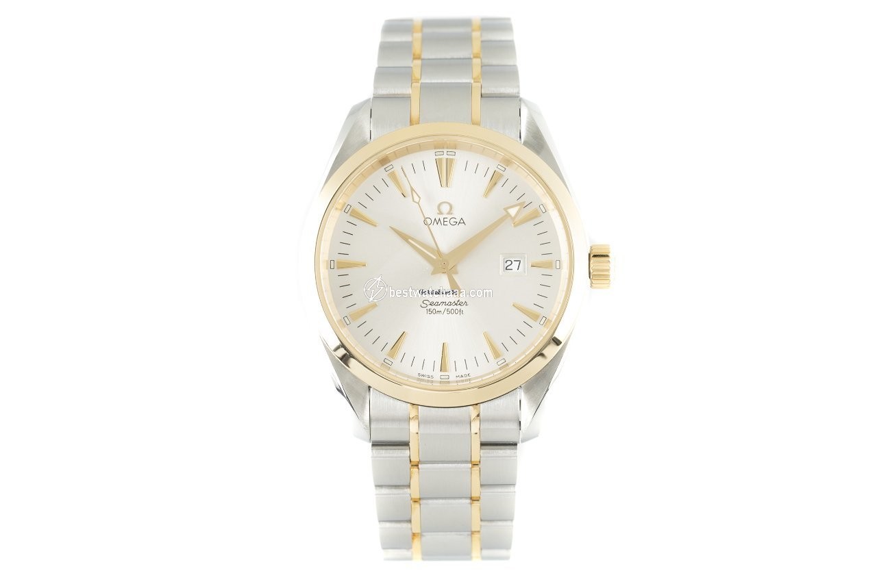 IMG_9085 Omega Seamaster Aqua Terra Mens watch Unisex Quartz Gold Steel 2317.30.00 Replica 2