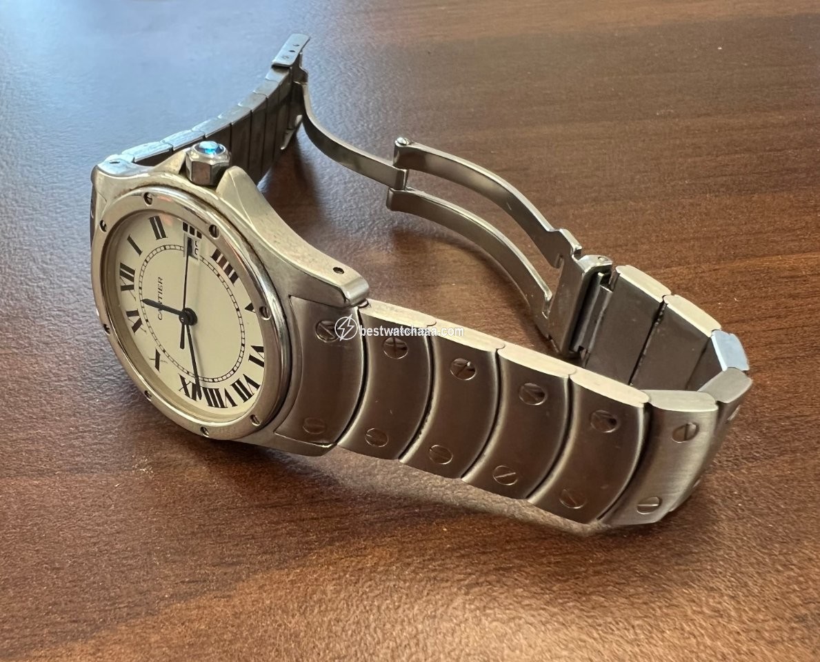 IMG_9085 Cartier Santos Mens watch Unisex Quartz Steel 1561.1 Replica 2