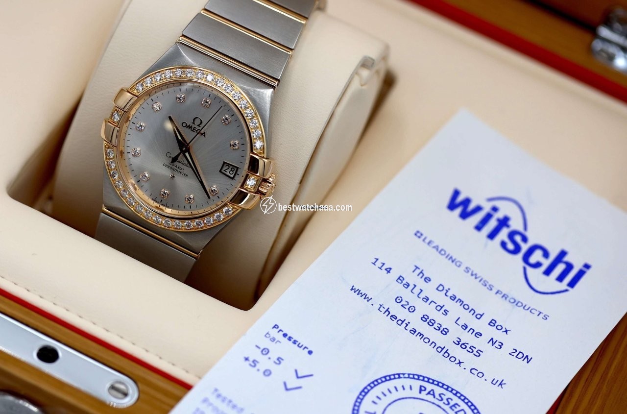 IMG_9085 Omega Constellation Ladies Mens watch Unisex Automatic Gold Steel 123.25.35.20.52.001 Replica 2
