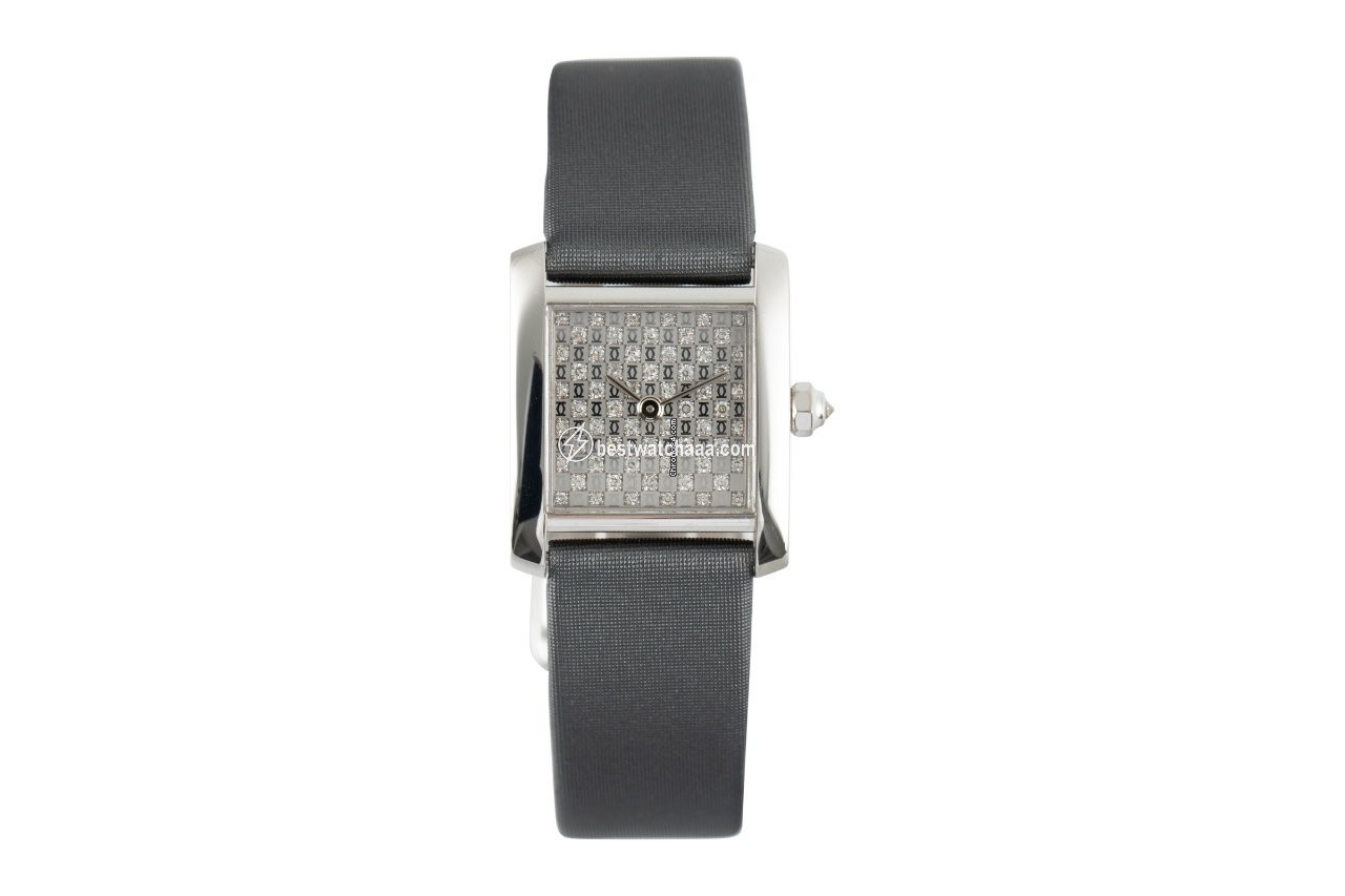 IMG_9085 Cartier Tank Francaise Womens watch Quartz White gold 2517 Replica 2