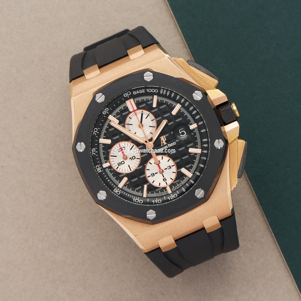 IMG_9085 Audemars Piguet Royal Oak Offshore Chronograph Mens watch Unisex Automatic Rose gold 26400RO Replica 2