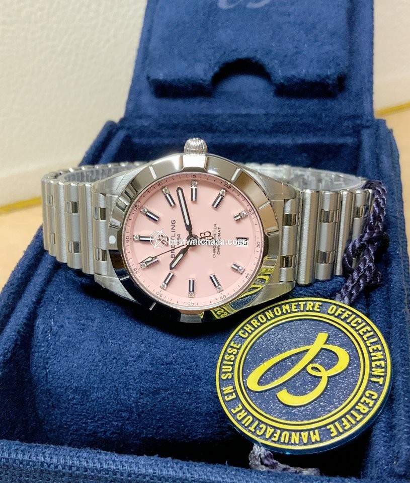 IMG_9085 Breitling Chronomat Womens watch Quartz Steel A77310101K1A1 Replica 2