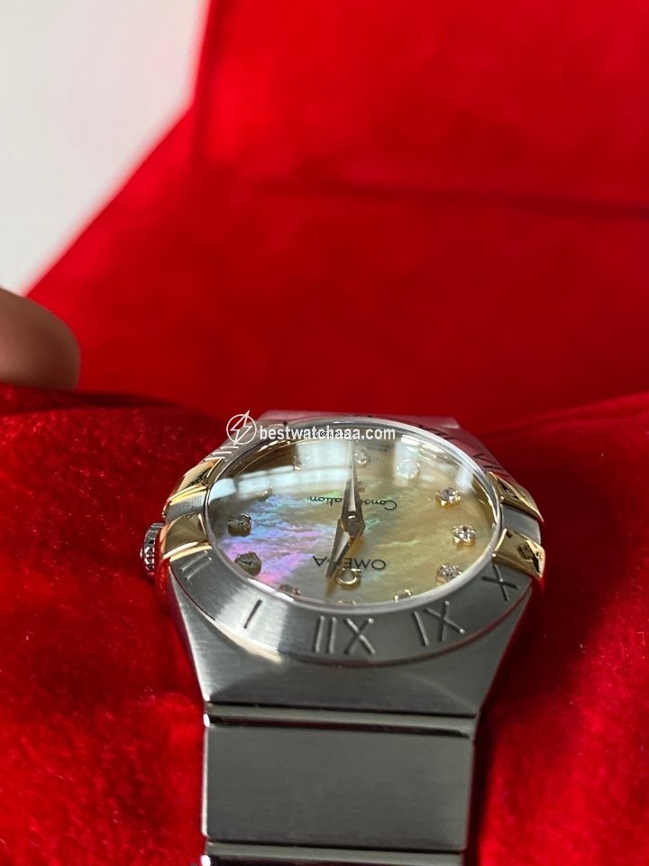 IMG_9085 Omega Constellation Quartz Womens watch Quartz Gold Steel 123.20.24.60.57.002 Replica 2