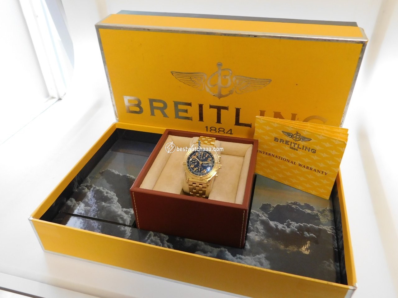 IMG_9085 Breitling Chronomat Mens watch Unisex Automatic Yellow gold K 13352 Replica 2