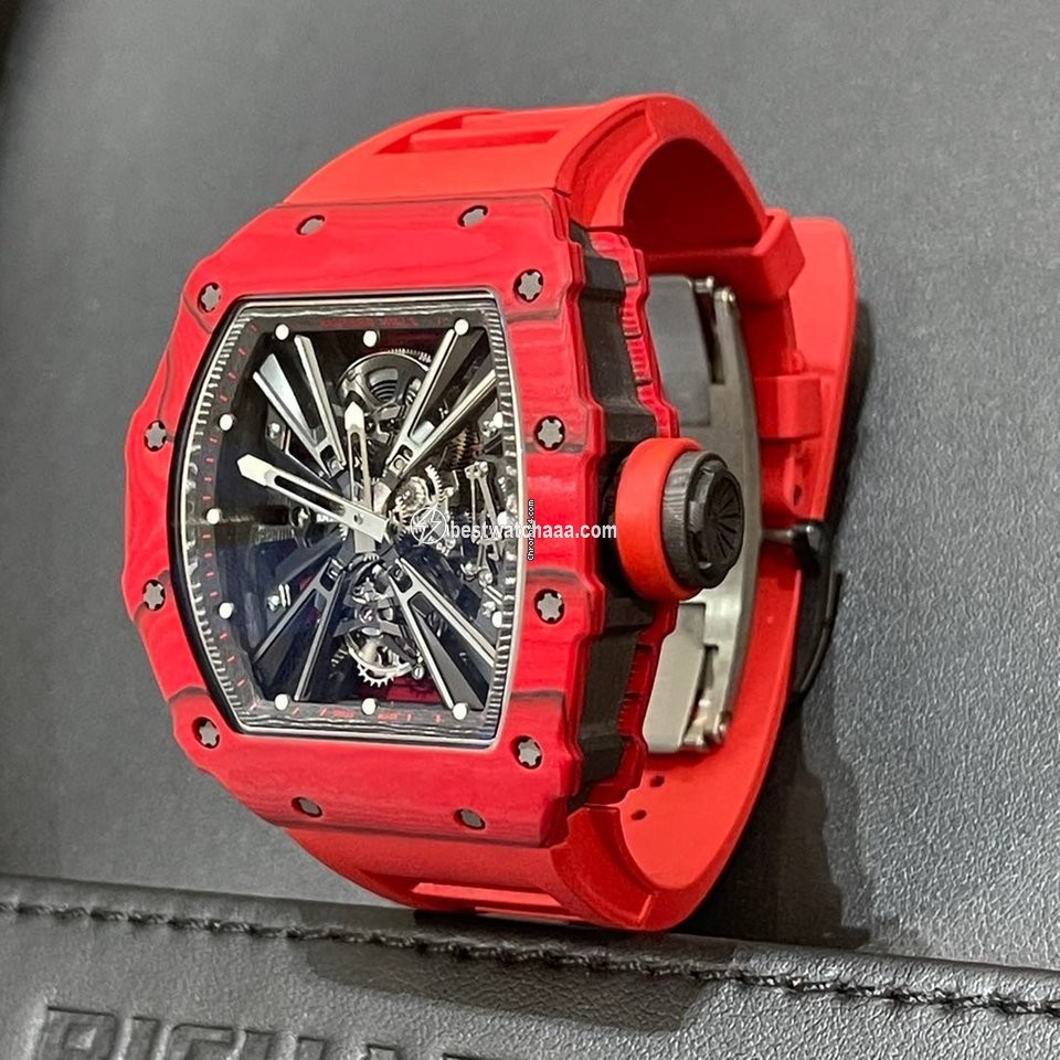 IMG_9085 Richard Mille Mens watch Unisex Automatic Carbon Richard Mille RM 12-01 Tourbillon Red Quartz Tpt Replica 2