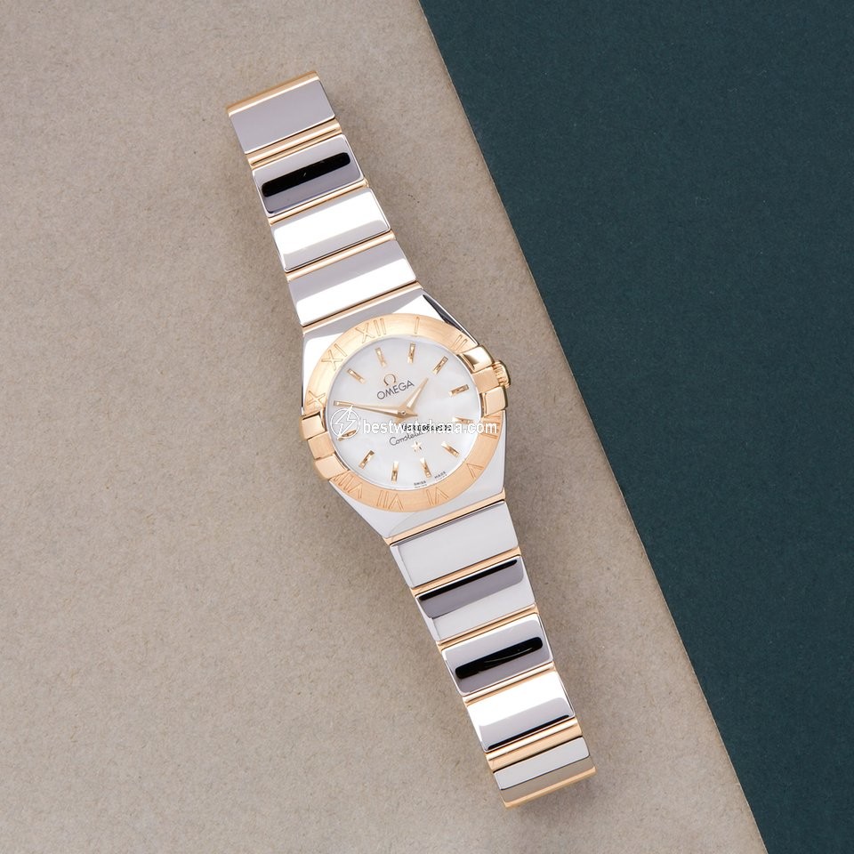 IMG_9085 Omega Constellation Quartz Womens watch Quartz Gold Steel 123.20.24.60.05.002 Replica 2