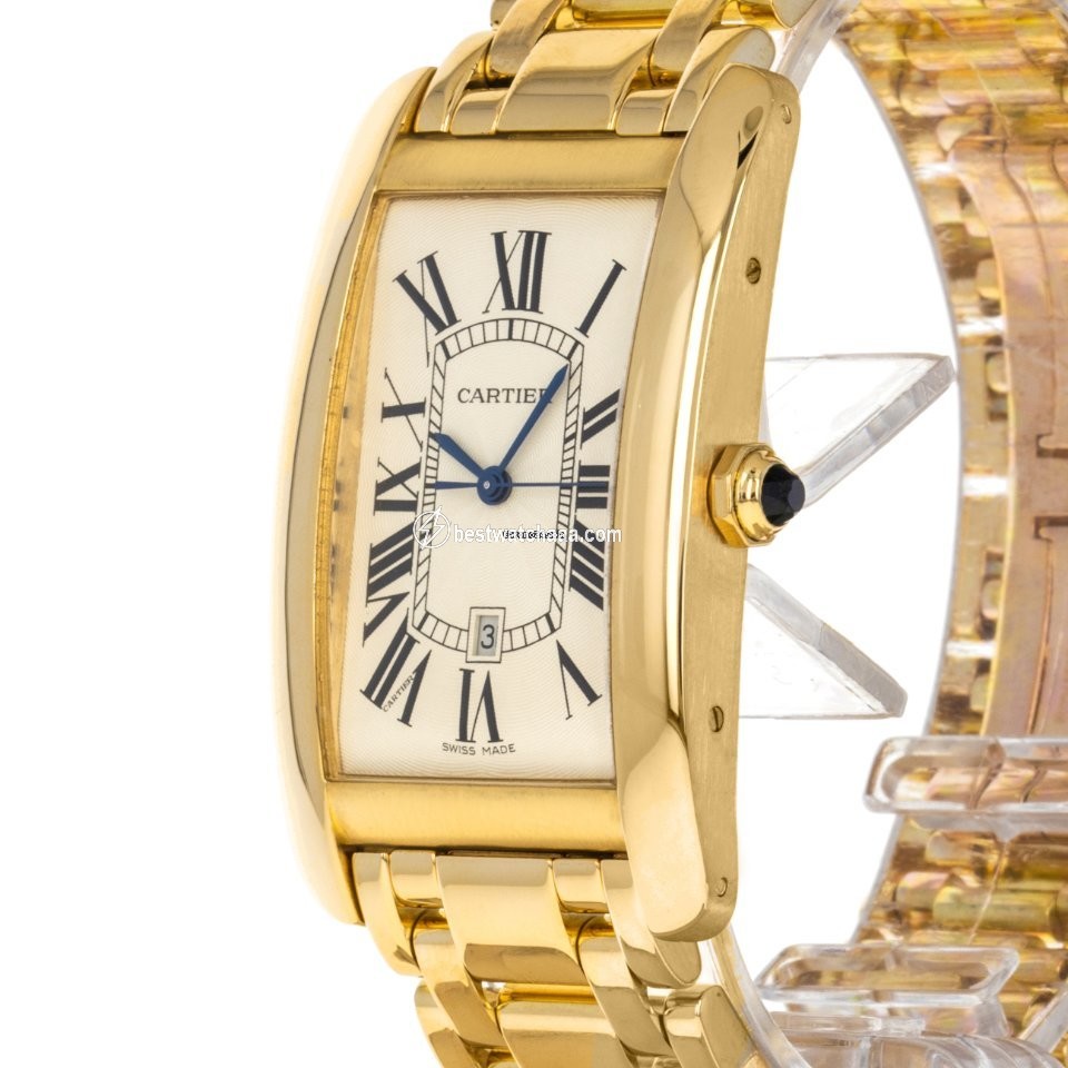 IMG_9085 Cartier Tank Americaine Mens watch Unisex Automatic Yellow gold W26031K2 1740 Replica 2