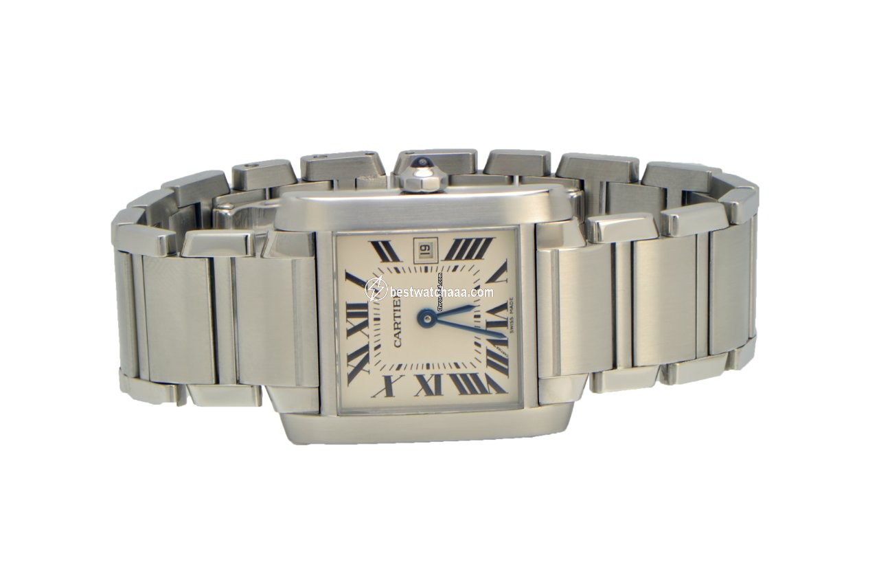 IMG_9085 Cartier Tank Francaise Mens watch Unisex Quartz Steel 2465 W51011Q3 Price reduced Replica 2