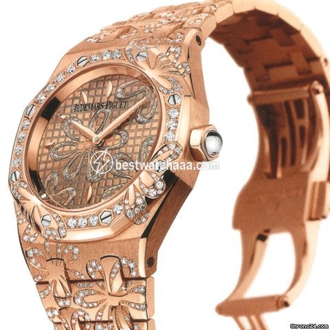 IMG_9085 Audemars Piguet Royal Oak Lady Womens watch Quartz Rose gold 67617OR.ZZ.1235OR.01 Replica 2