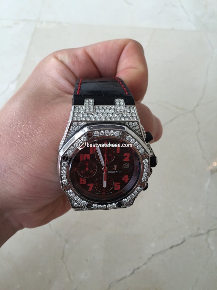 IMG_9085 Audemars Piguet Royal Oak Offshore Mens watch Unisex Automatic White gold 26191BC.ZZ.D002CR.01 Replica 2