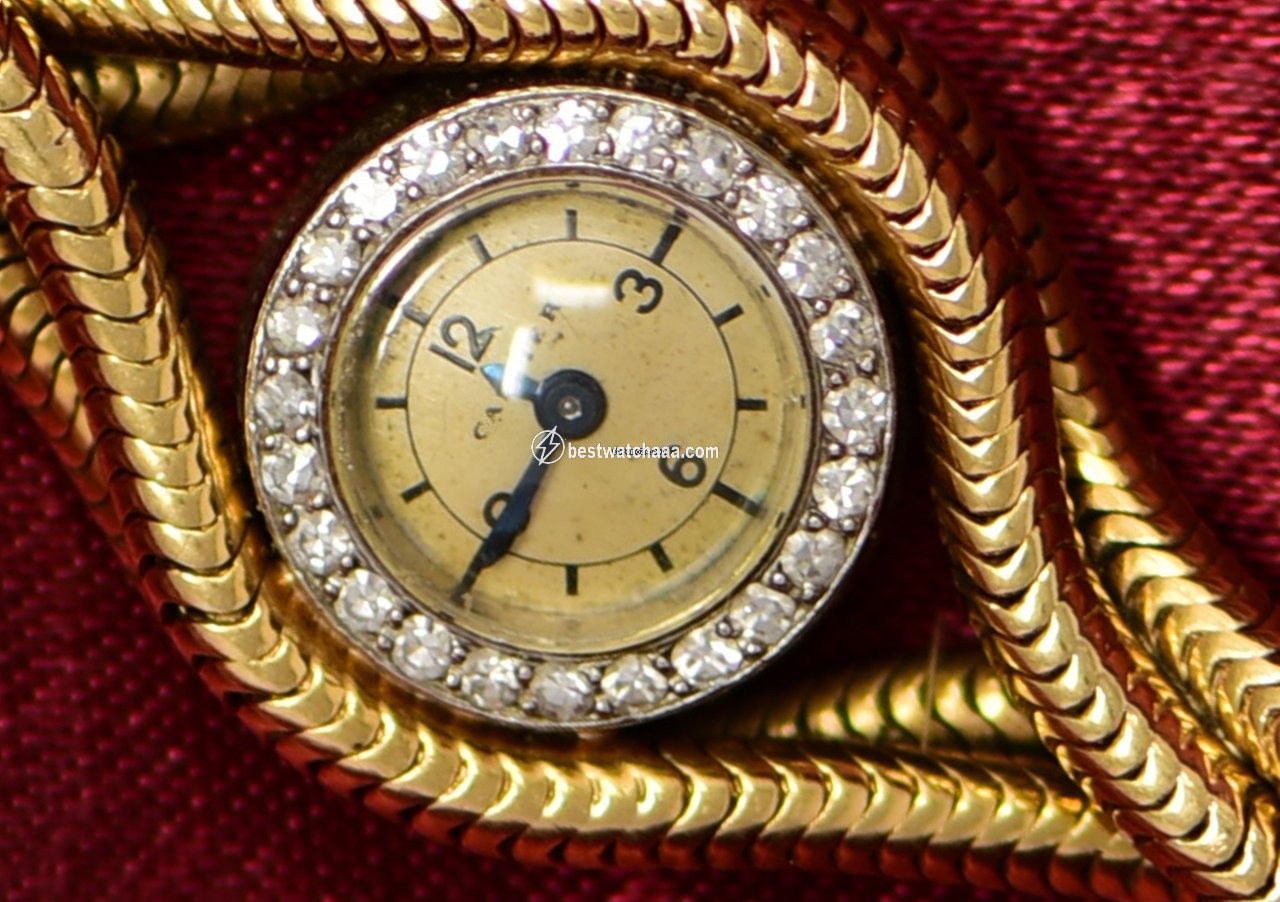 IMG_9085 Cartier Womens watch Manual winding Yellow gold RARE 1940S DIAMOND SET PLATINUM, 18KT YG TRIPLE TWIST WATCH Replica 2