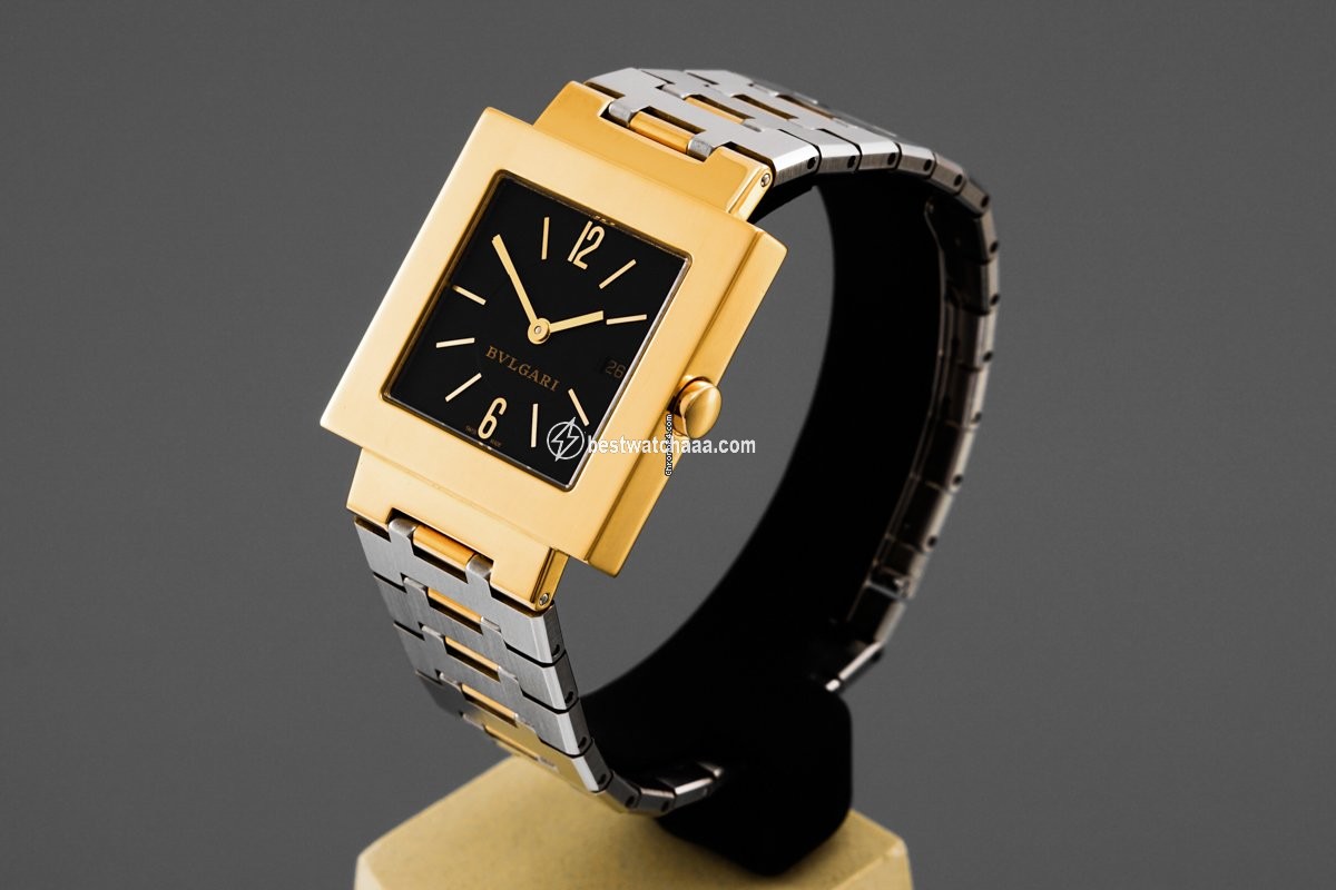 IMG_9085 Bulgari Quadrato Mens watch Unisex Quartz Yellow gold SQ 29 G Replica 2