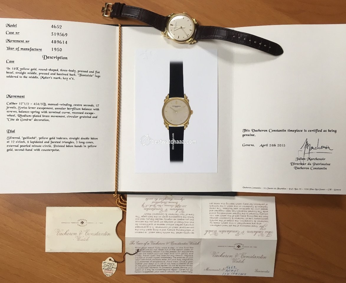 IMG_9085 Vacheron Constantin Mens watch Unisex Manual winding Yellow gold 4652 Replica 2