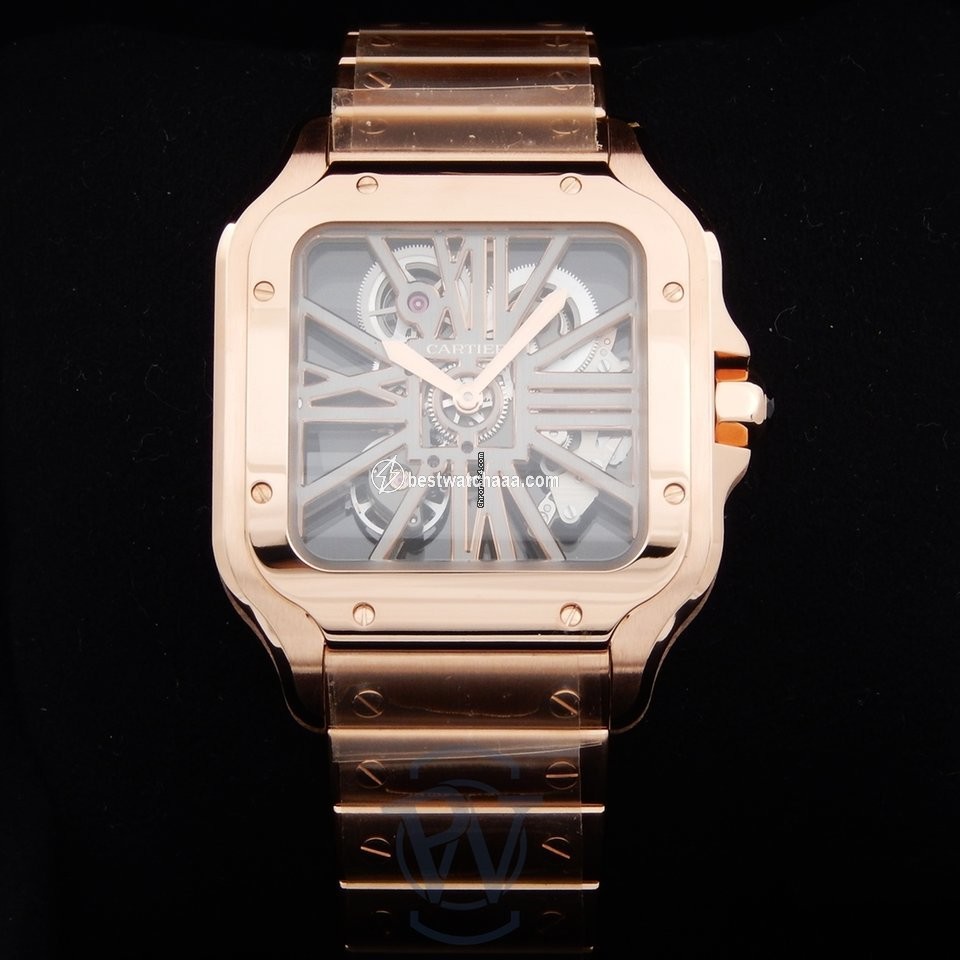 IMG_9086 Cartier Santos Mens watch Unisex Manual winding Rose gold WHSA0008 3