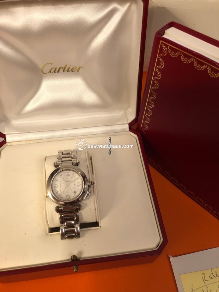 IMG_9086 Cartier Pasha Womens watch Automatic White gold 2528 3