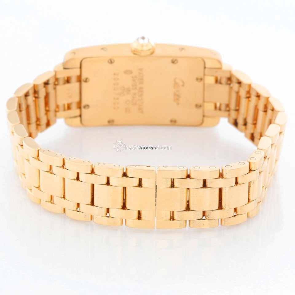 IMG_9086 Cartier Tank Americaine Womens watch Quartz Yellow gold WB7012K2 3