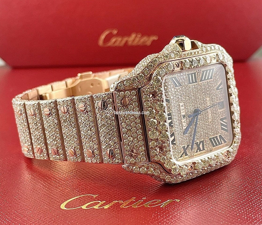 IMG_9086 Cartier Santos Mens watch Unisex Automatic Rose gold WGSA0009 3