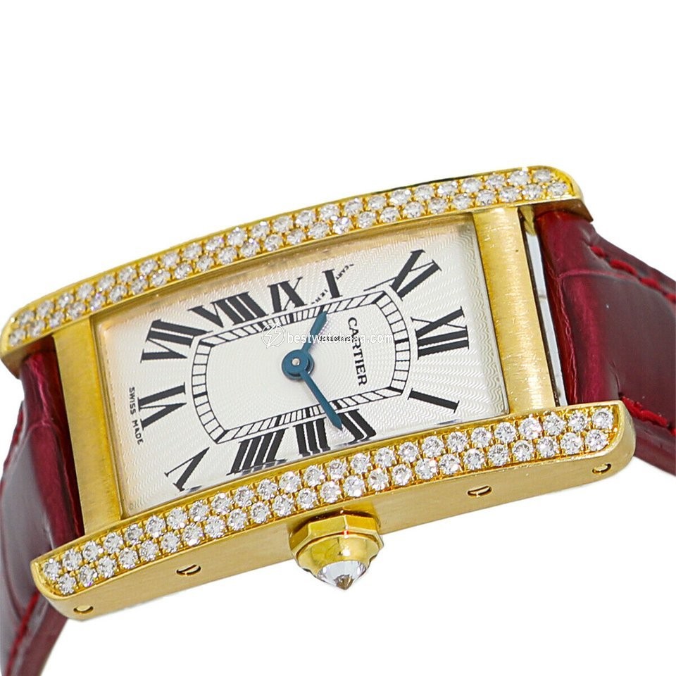 IMG_9086 Cartier Tank Americaine Womens watch Quartz Yellow gold 2489 - WJTA0003 3