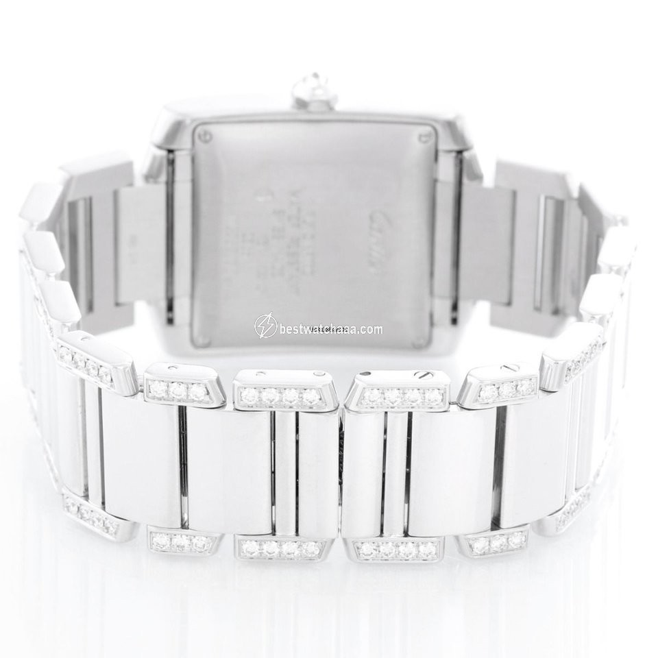 IMG_9086 Cartier Tank Francaise Mens watch Unisex Quartz White gold WE1020S3 3