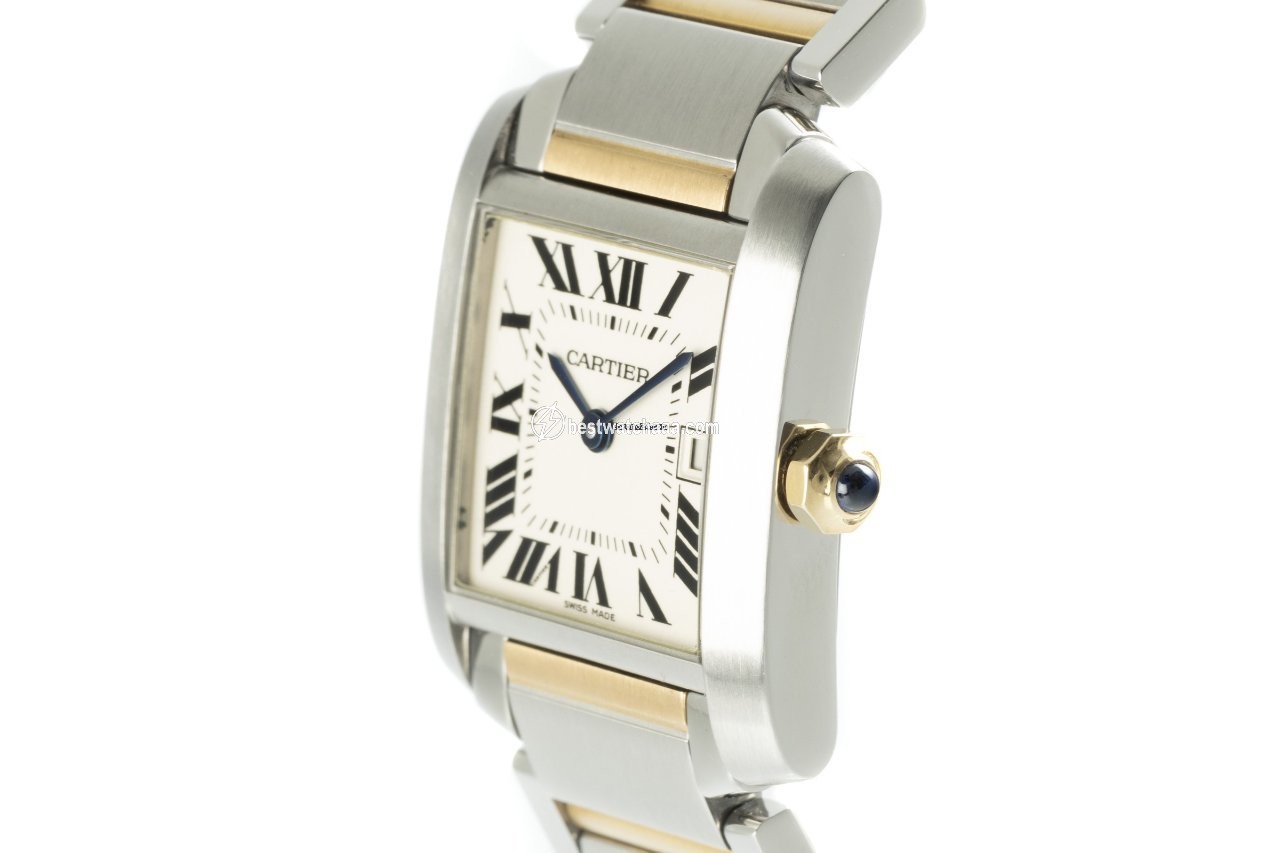 IMG_9086 Cartier Tank Francaise Womens watch Quartz Gold Steel 2465 3