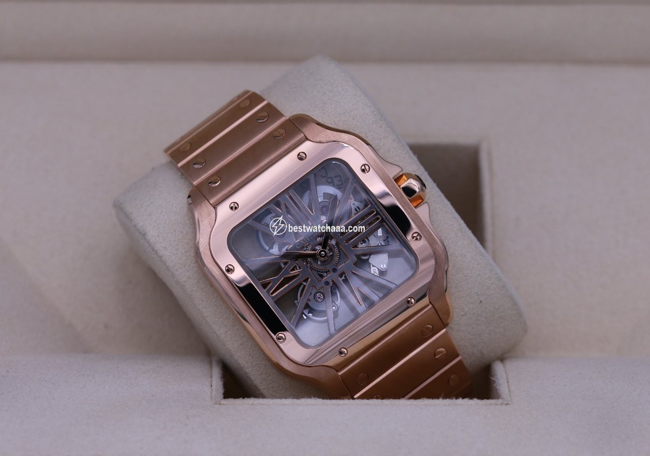 IMG_9086 Cartier Santos Mens watch Unisex Manual winding Rose gold WHSA0016 3