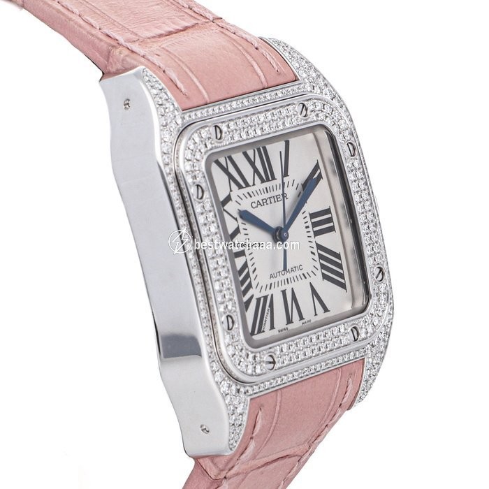 IMG_9086 Cartier Santos 100 Womens watch Automatic White gold WM501751 3