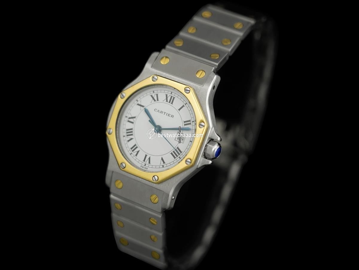 IMG_9086 Cartier Santos Mens watch Unisex Automatic Gold Steel 8240 3