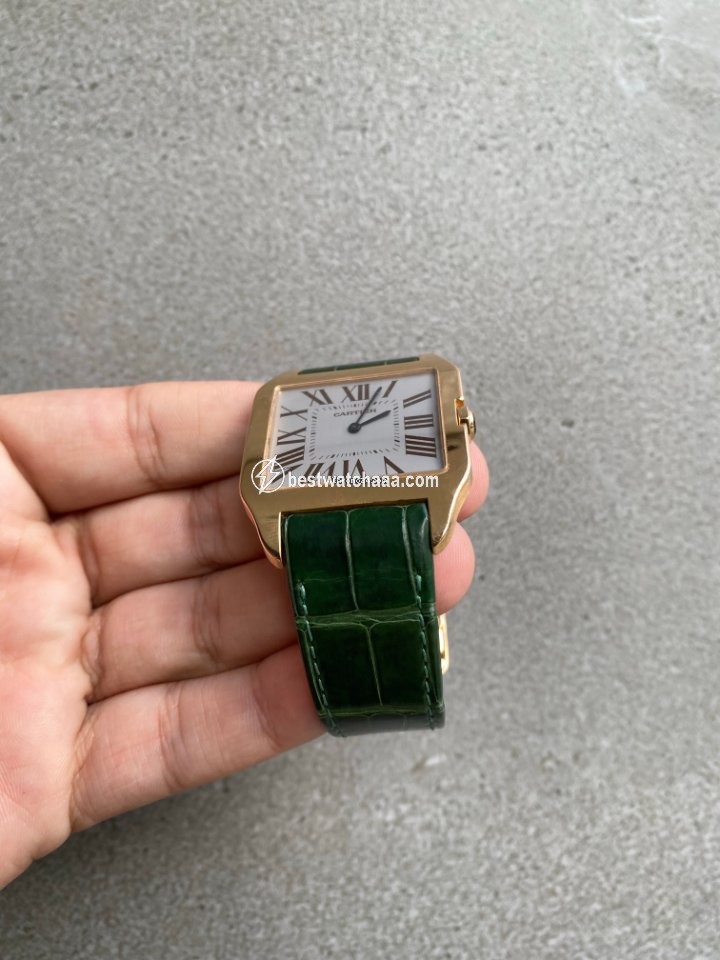 IMG_9086 Cartier Santos Dumont Mens watch Unisex Manual winding Rose gold 2650 3