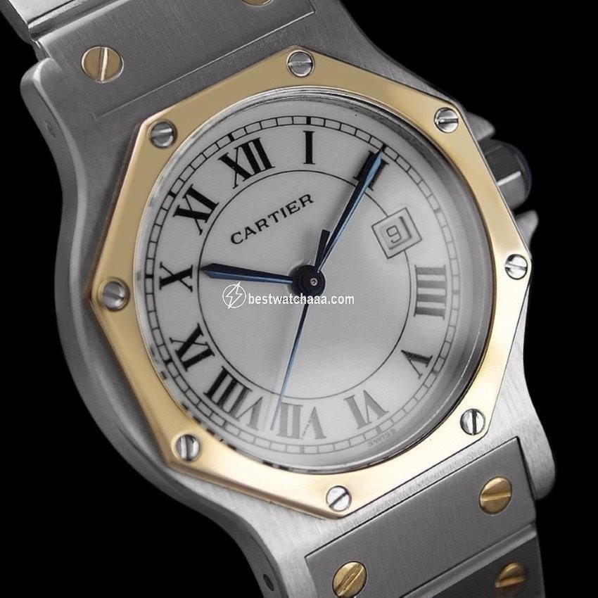 IMG_9086 Cartier Santos Mens watch Unisex Automatic Gold Steel 8275ST 3