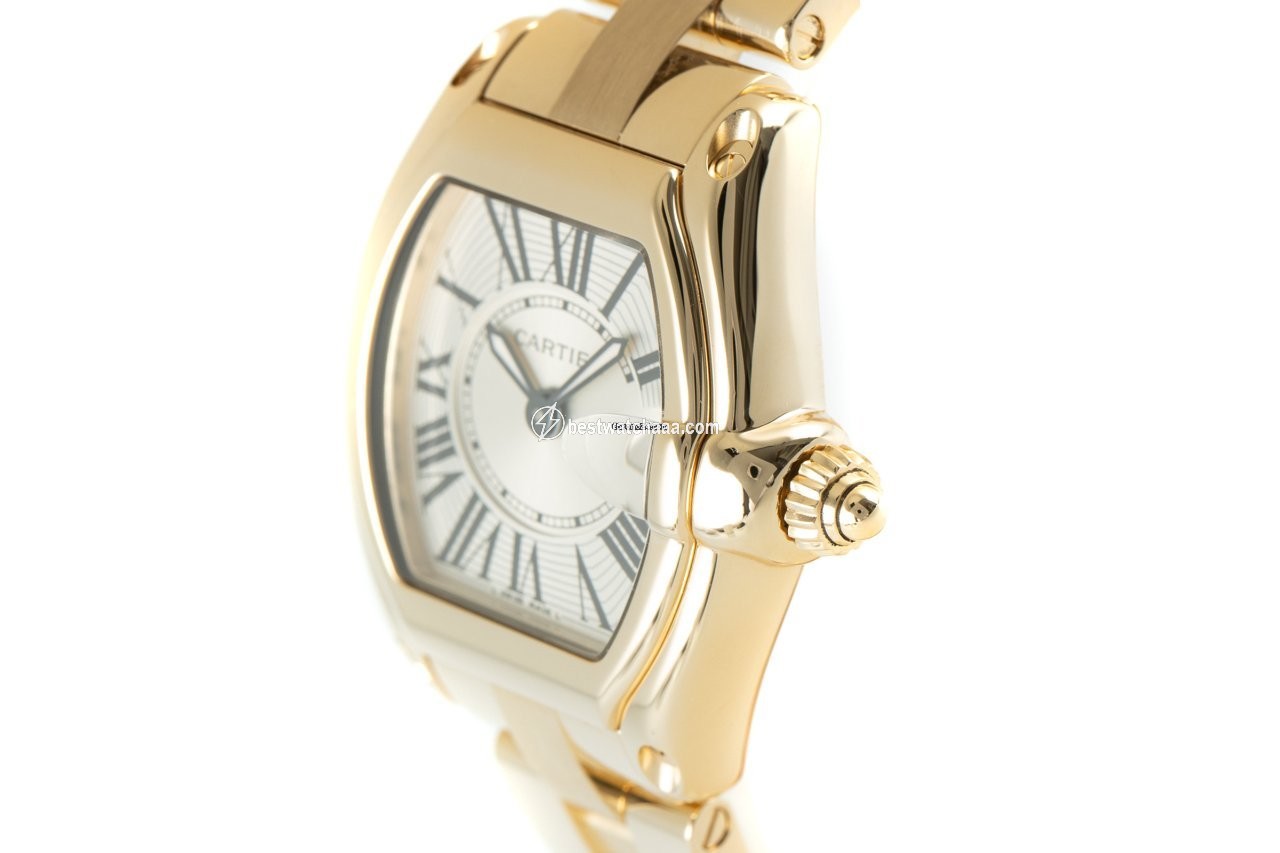 IMG_9086 Cartier Roadster Mens watch Unisex Quartz Yellow gold W62018V1 3