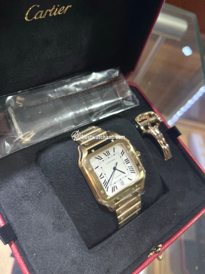 IMG_9086 Cartier Santos Mens watch Unisex Automatic Yellow gold WGSA0029 3