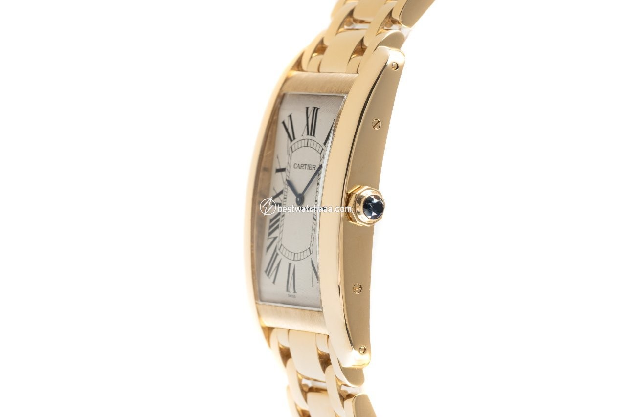 IMG_9086 Cartier Tank Americaine Mens watch Unisex Manual winding Yellow gold 1735 1 3
