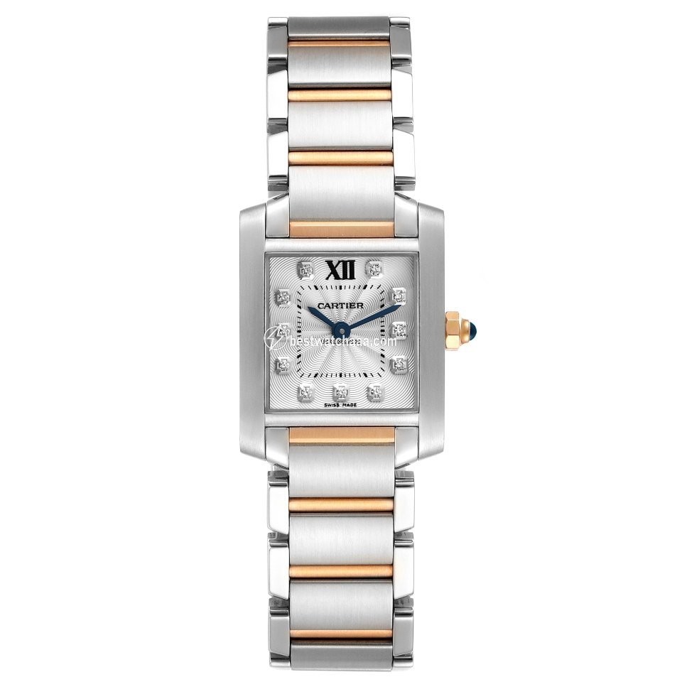 IMG_9086 Cartier Tank Francaise Womens watch Quartz Gold Steel WE110004 3