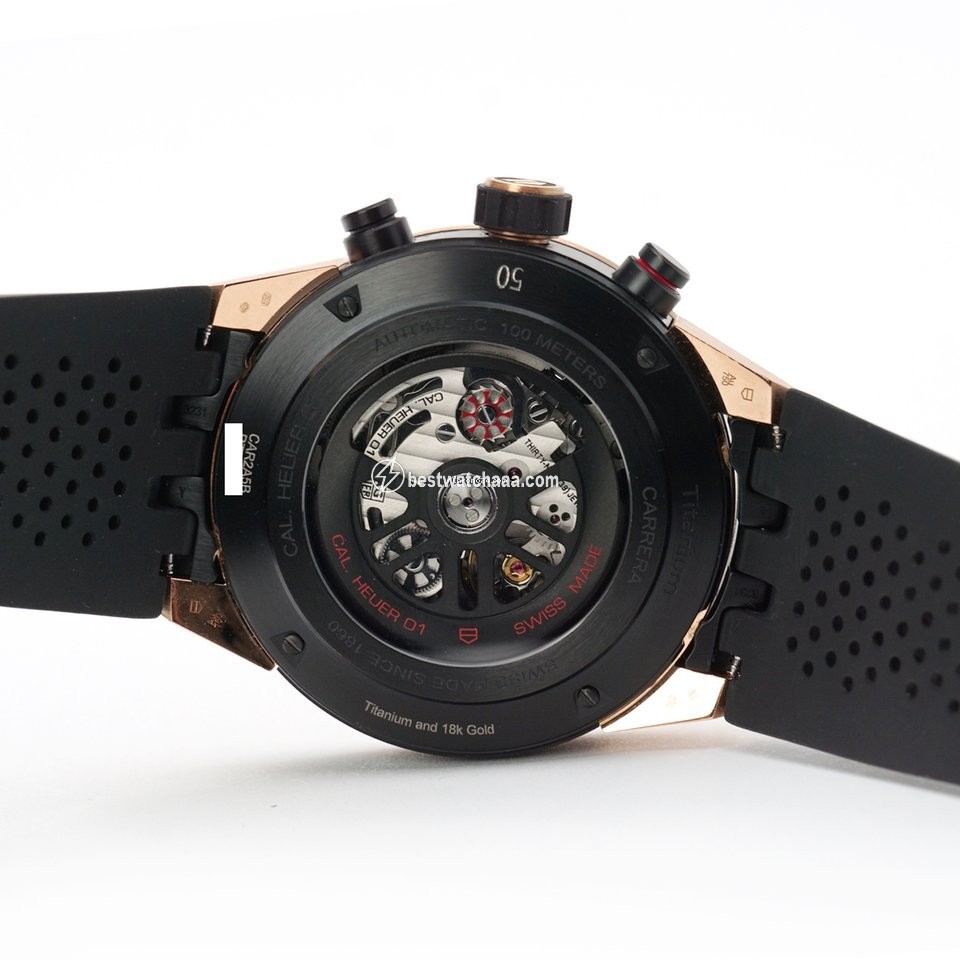 IMG_9086 TAG Heuer Carrera Calibre HEUER 01 Mens watch Unisex Automatic Rose gold CAR2A5B.FT6044 3