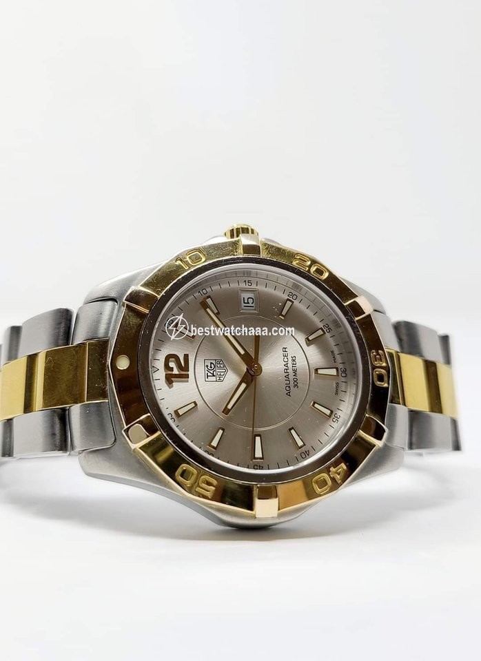 IMG_9086 TAG Heuer Aquaracer 300M Mens watch Unisex Quartz Gold Steel WAF1120 3