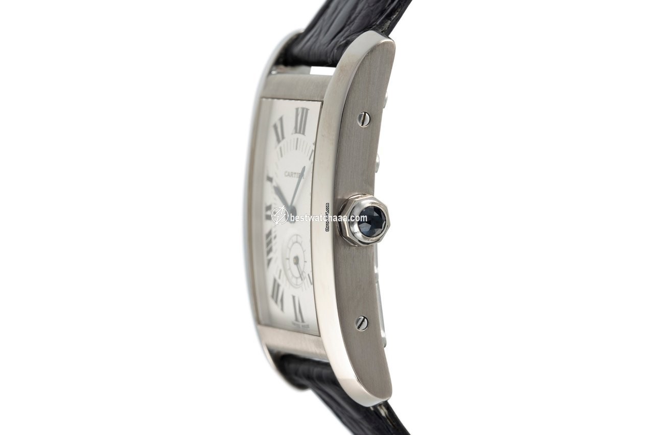 IMG_9086 Cartier Tank Americaine Mens watch Unisex Quartz White gold 3012905 3